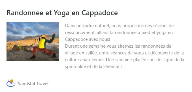 Rando et yoga en Cappadoce en Turquie