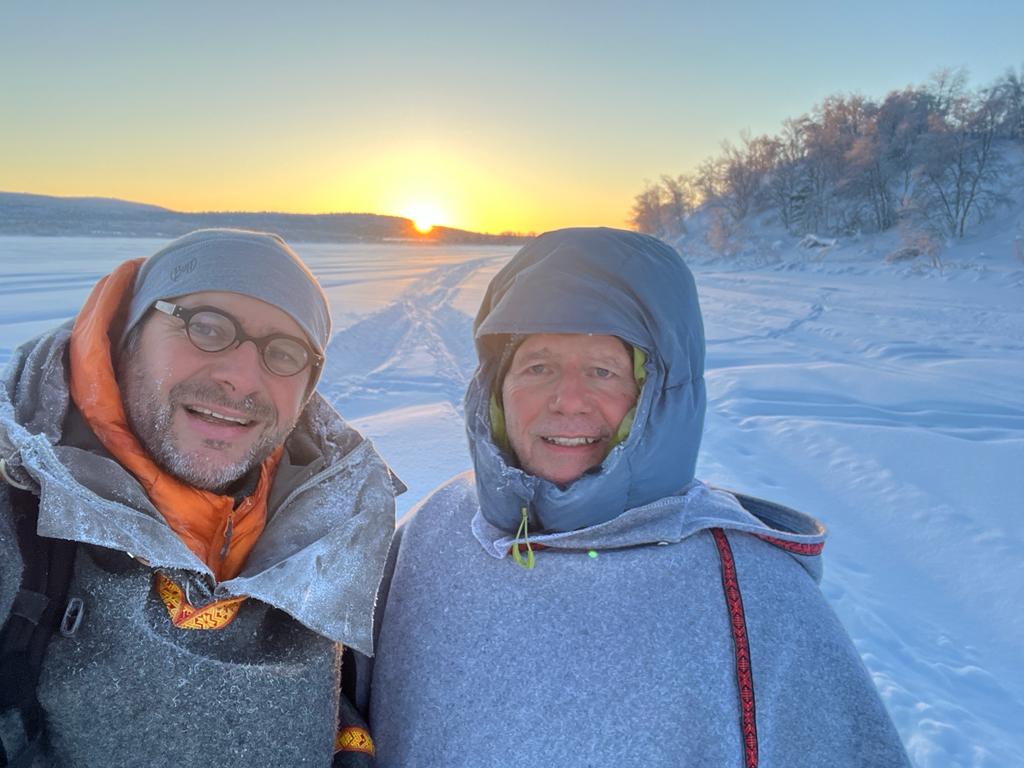Gérard Longuet et Michael ROUHAUD organisateur de voyage chamanique en laponie suédoise en Terre Sami