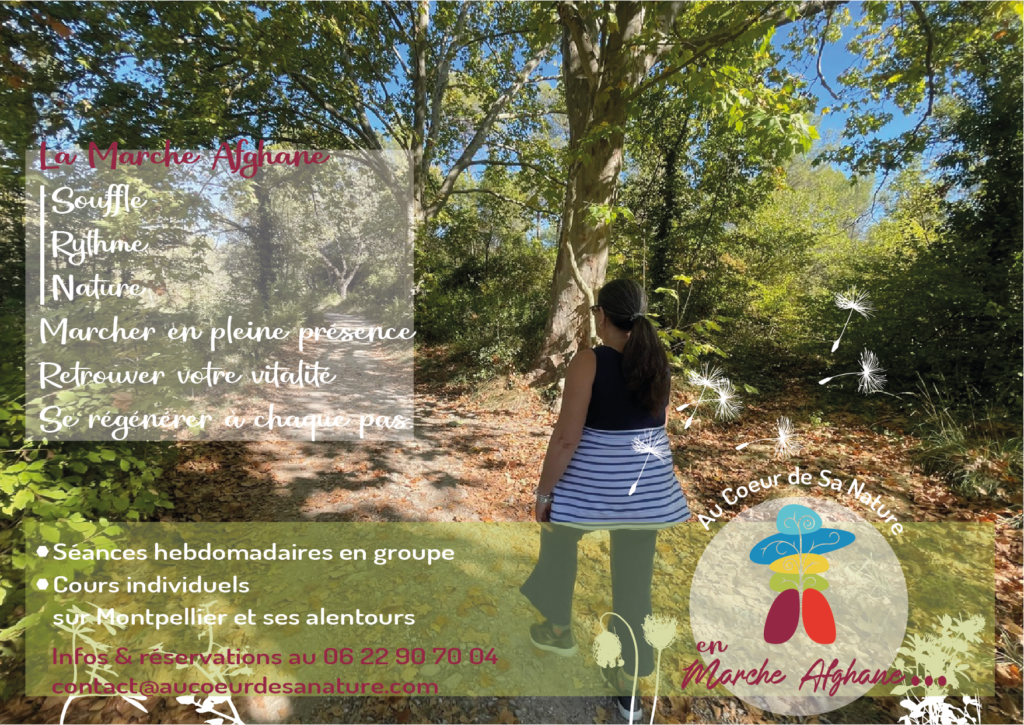 Séance collective Marche afghane à restinclière près de prades-le-lez près de montpellier