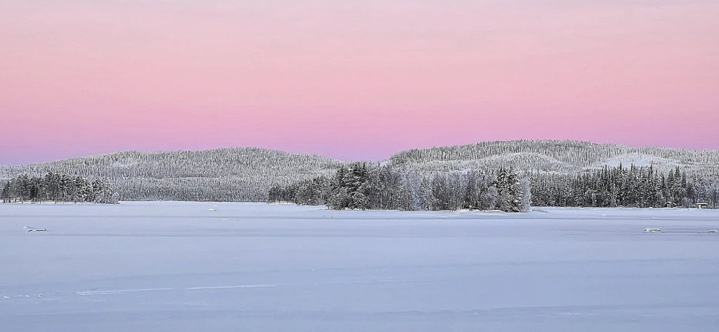 Paysage pastel avec le froid de la laponie